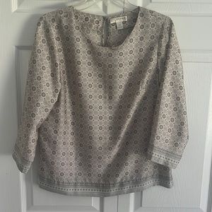 Light pink and grey patterned blouse- size small
